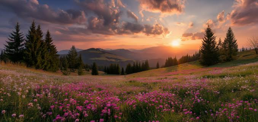 Lawn Image of a meadow at dawn